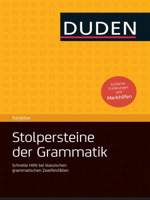cover image of Duden Ratgeber--Stolpersteine der Grammatik